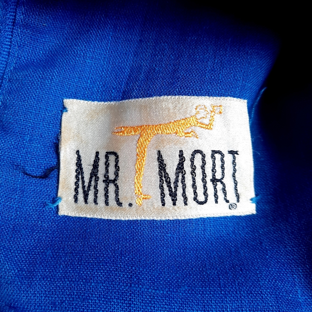 Vintage Mr. Mort Size 12 Blue Sleeveless Midi Dress - Picture 6 of 11
